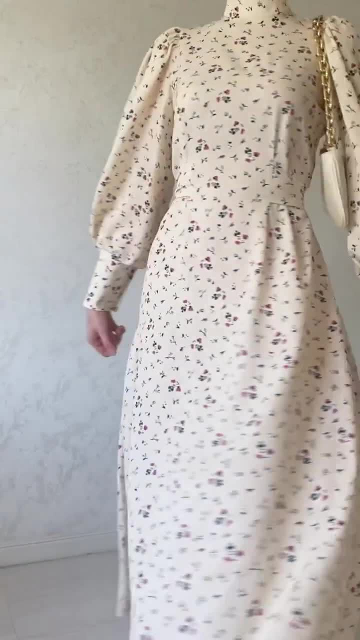 Gentle Loose Lace-up Floral Dress Image 6