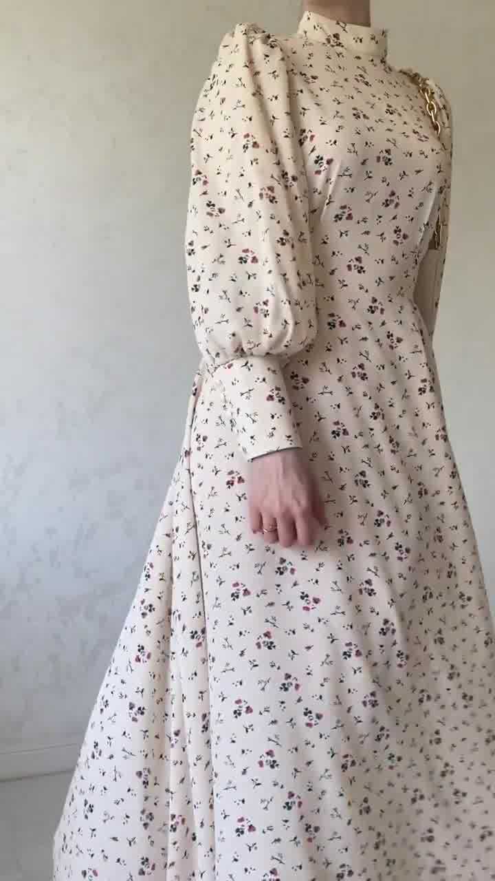 Gentle Loose Lace-up Floral Dress Image 3