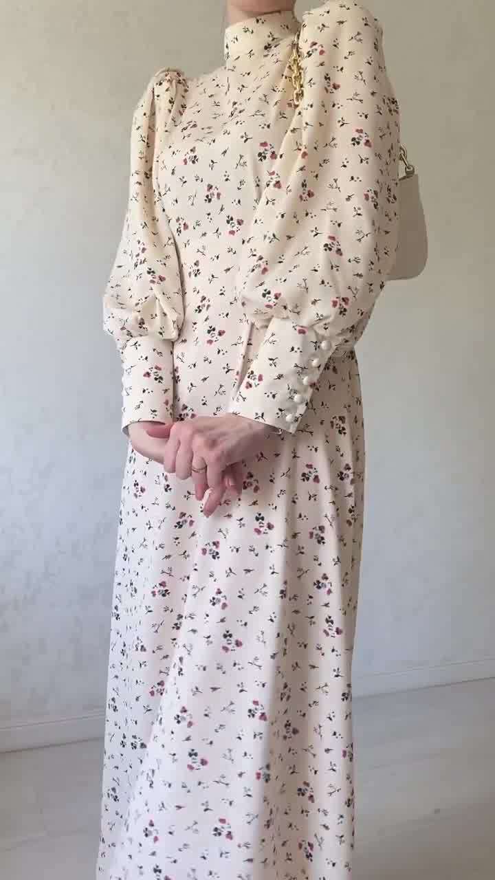 Gentle Loose Lace-up Floral Dress Image 5