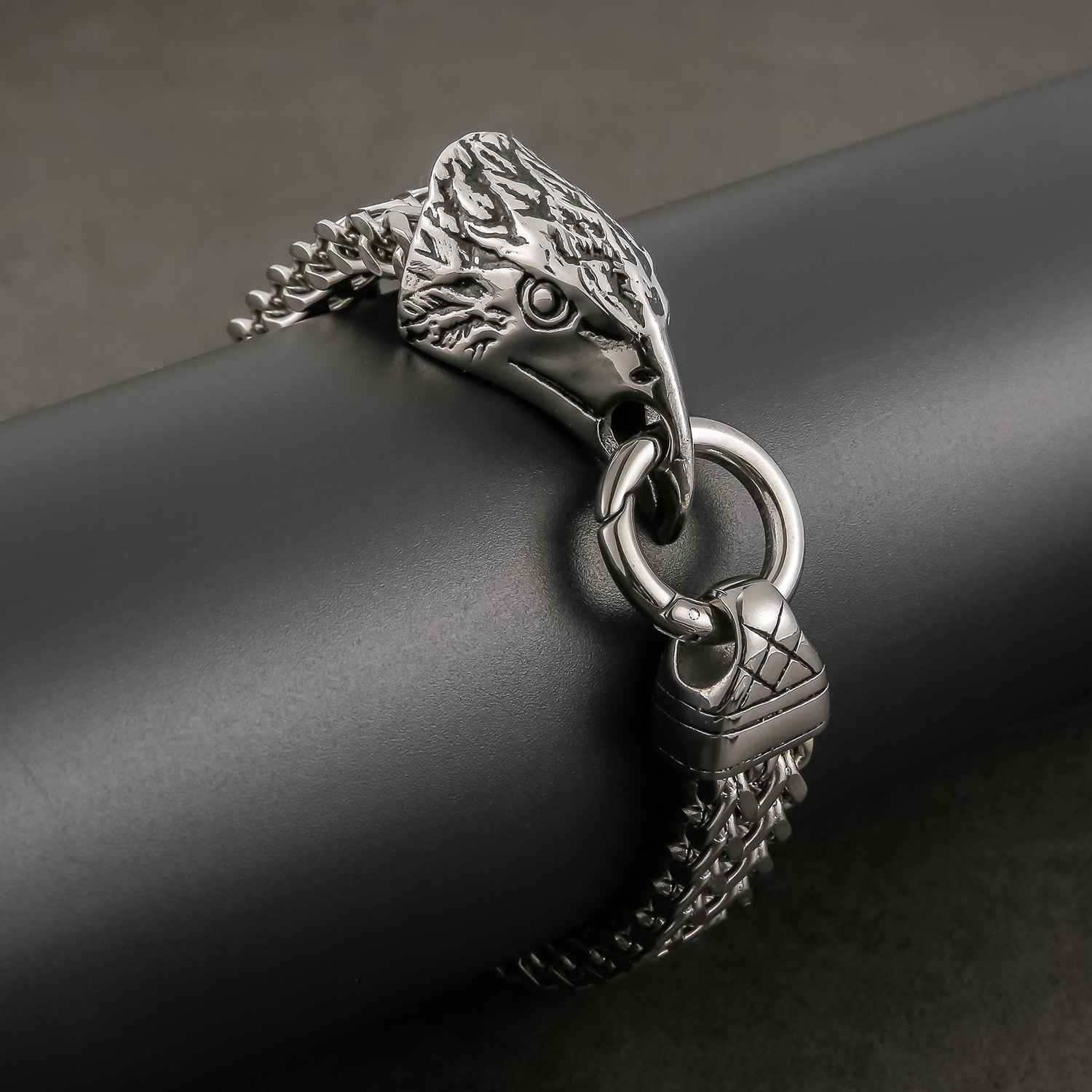 Men's Stainless Steel Eagle Head Bracelet Image 3