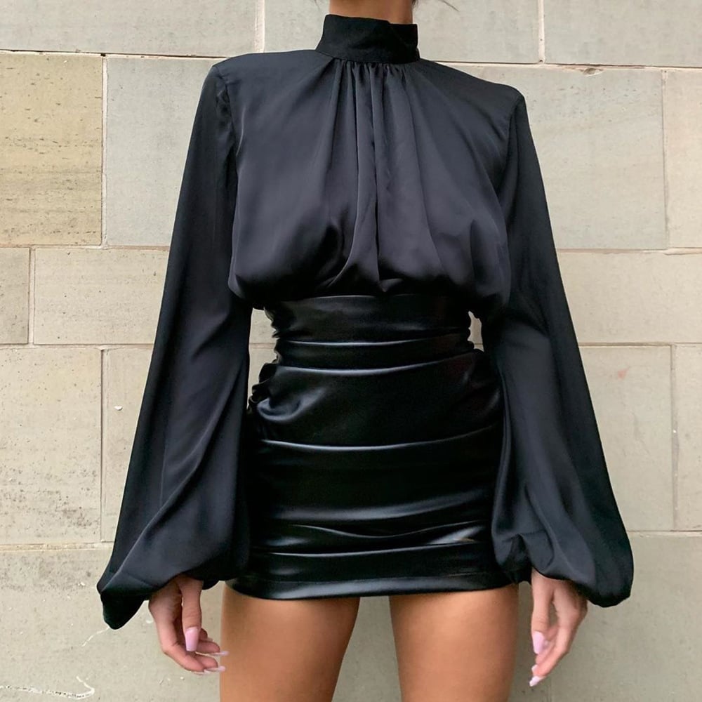 Pleated Hip Skirt Back View