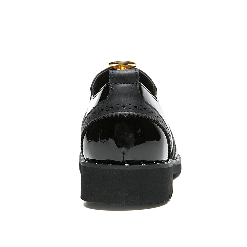Men Casual Bright Pointed Toe British Small Leather Shoes
