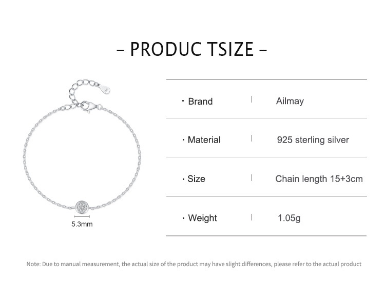 Pulsera Redonda de Plata de Ley S925 para Mujer - Imagen 1