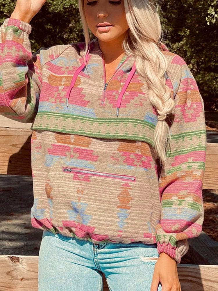 Abstract Printed Hoodie Image 7