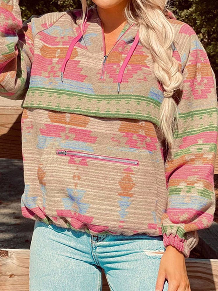 Abstract Printed Hoodie Image 6