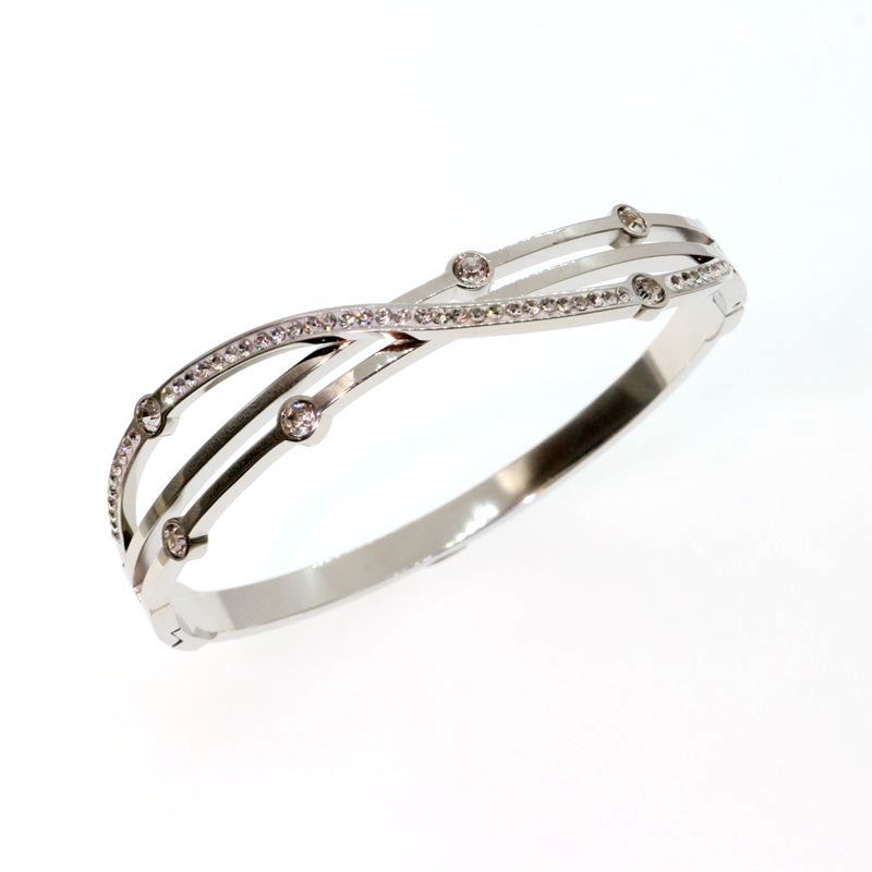 Fashion Women's Diamond Titanium Steel Bracelet 3