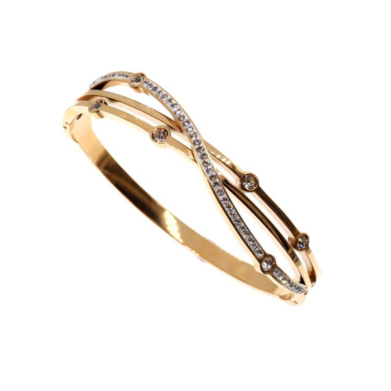 Fashion Women's Diamond Titanium Steel Bracelet 4