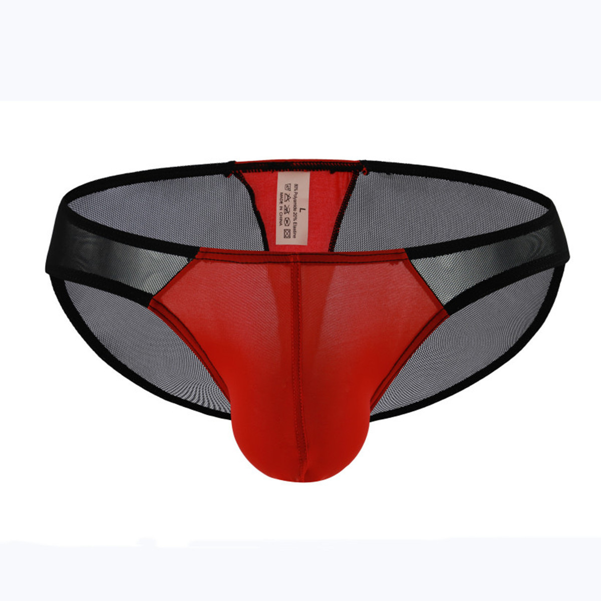 Nylon Low Waist Thin Underwear Red