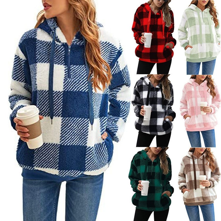 Plaid Plush Sweater Image 1