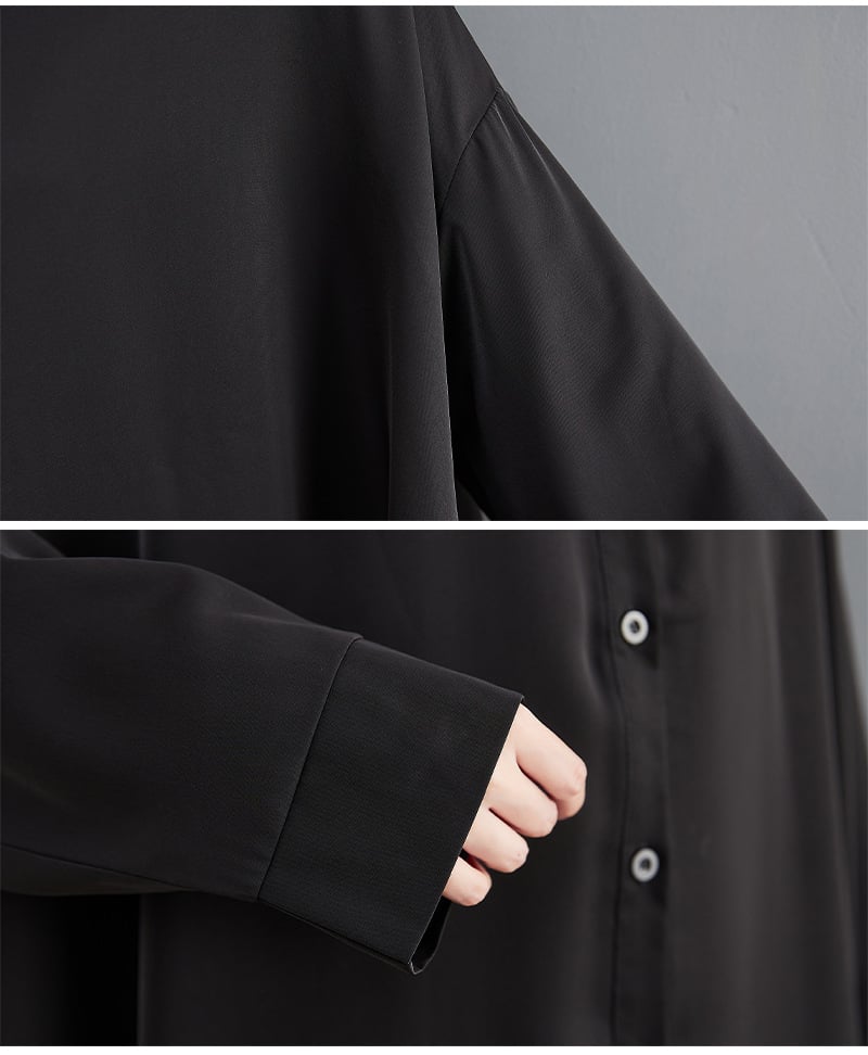 Loose Long Large Slit Shirt Dress - Image 5