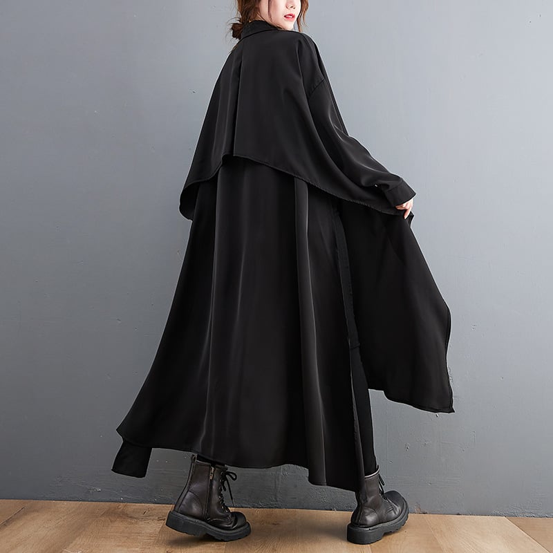 Loose Long Large Slit Shirt Dress - Image 3