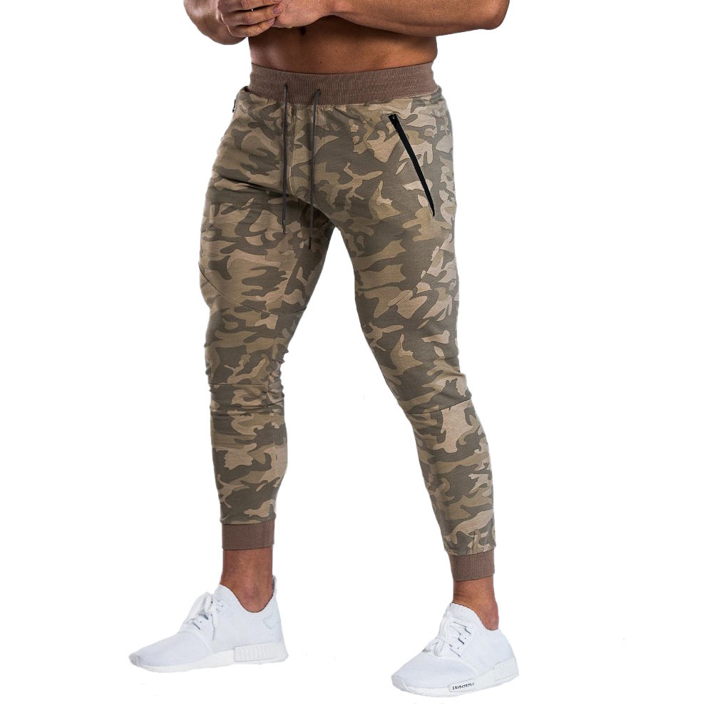 Fashion Casual Sports Men's Tights - Khaki