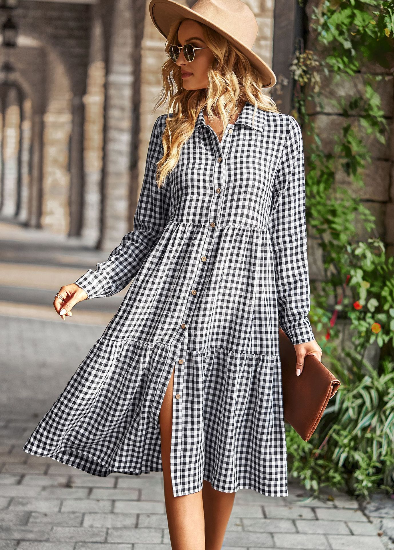 Wide Hem Long Sleeve Dress - Variation 7