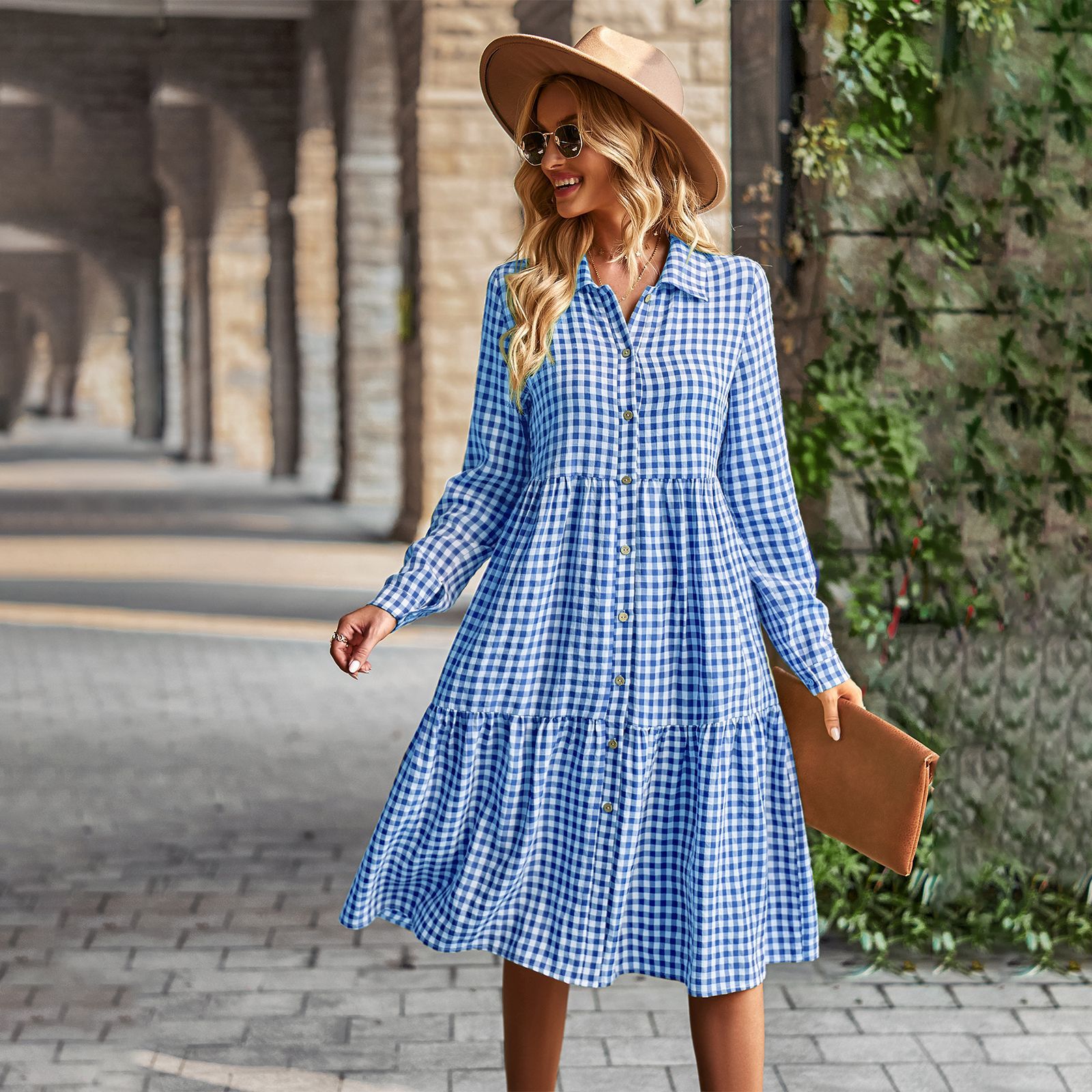 Wide Hem Long Sleeve Dress - Variation 4