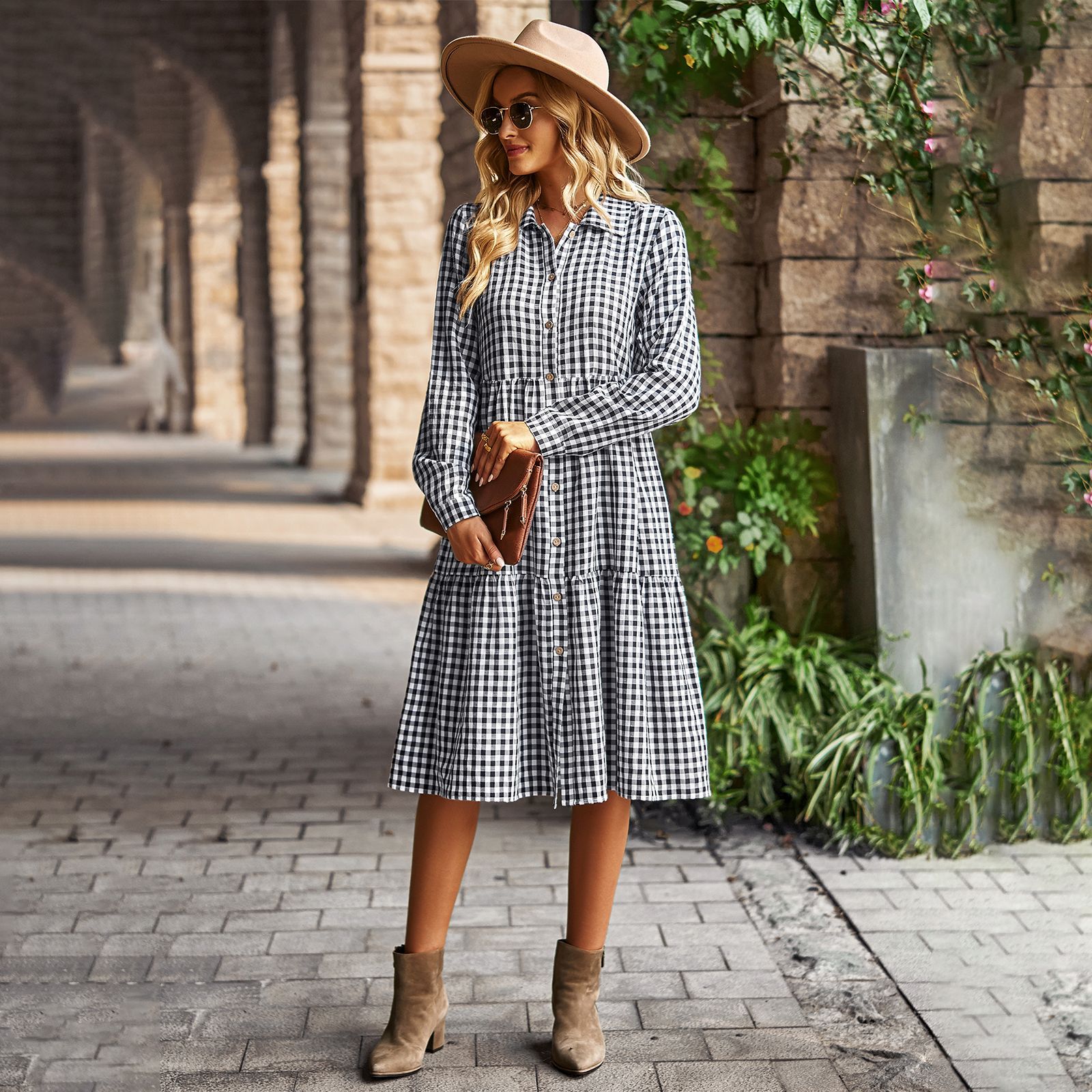 Wide Hem Long Sleeve Dress - Variation 3