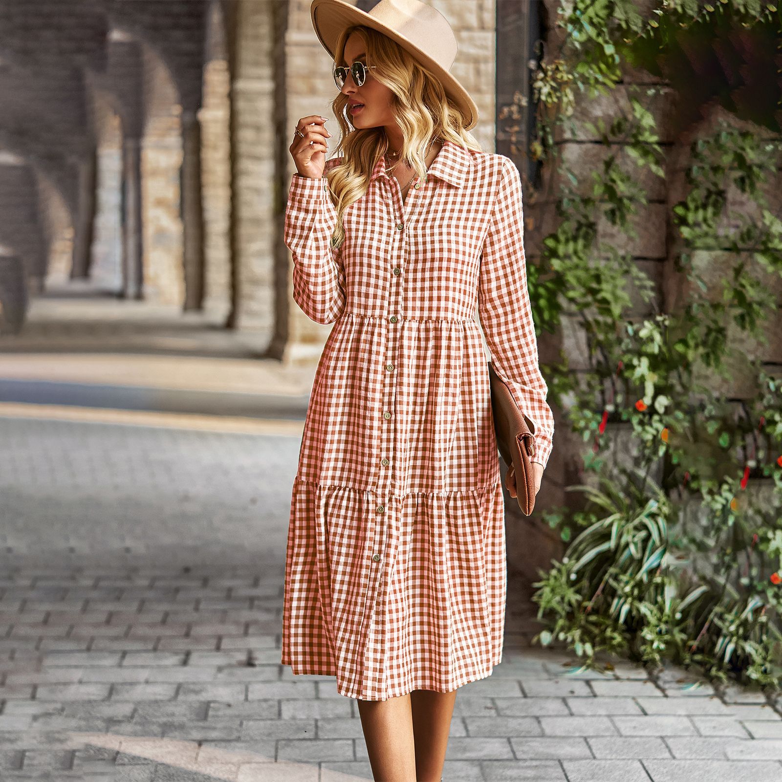 Wide Hem Long Sleeve Dress - Variation 2