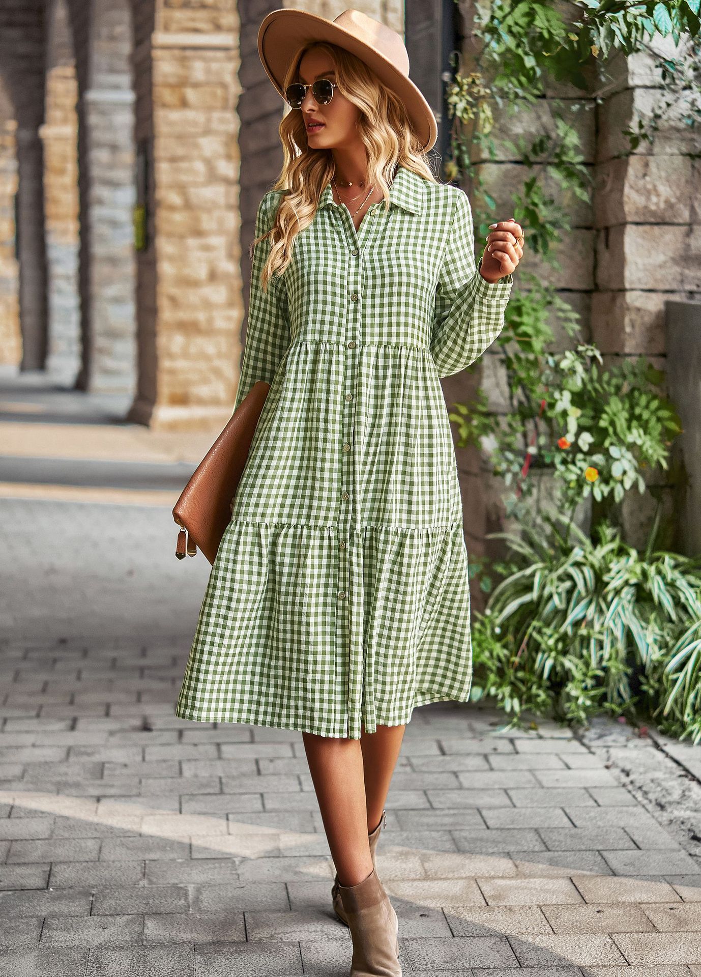 Wide Hem Long Sleeve Dress - Variation 5