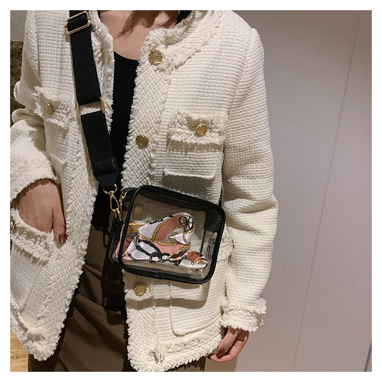 Wide Shoulder PVC Single Shoulder Diagonal Cross Phone Bag