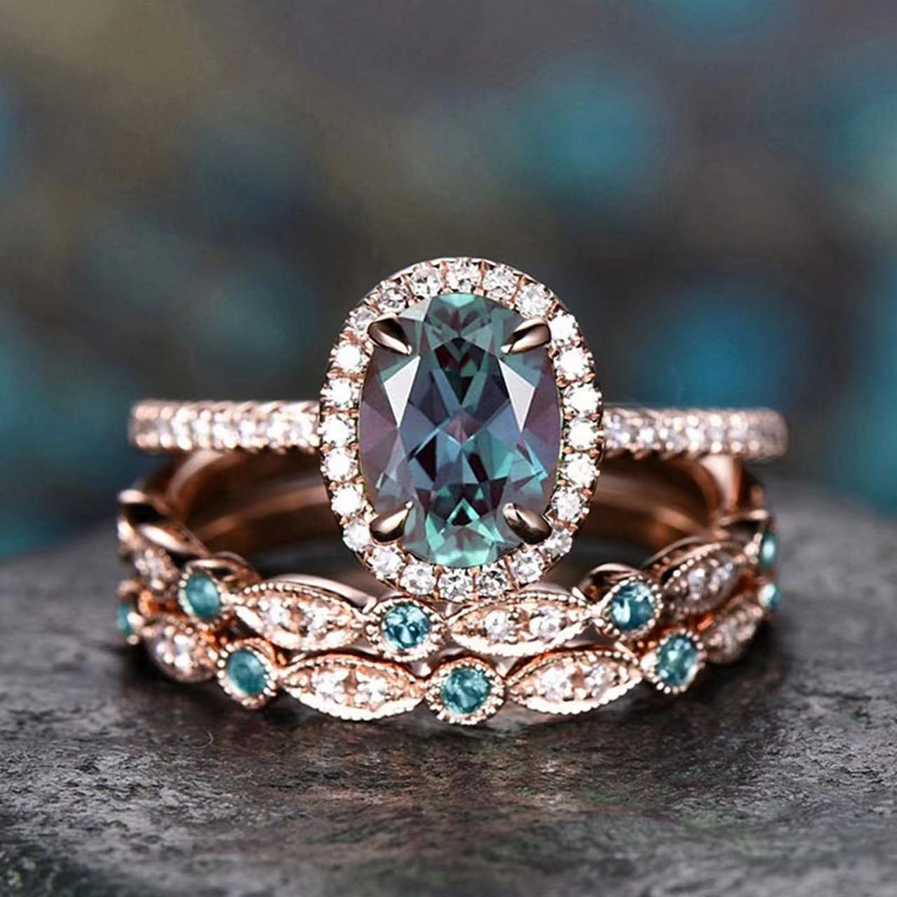 Fashion Simple Rhinestone Gemstone Ring Image 4