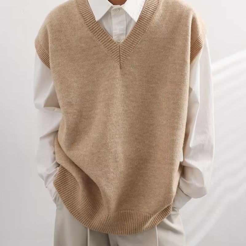 Men's V-neck Vest Khaki