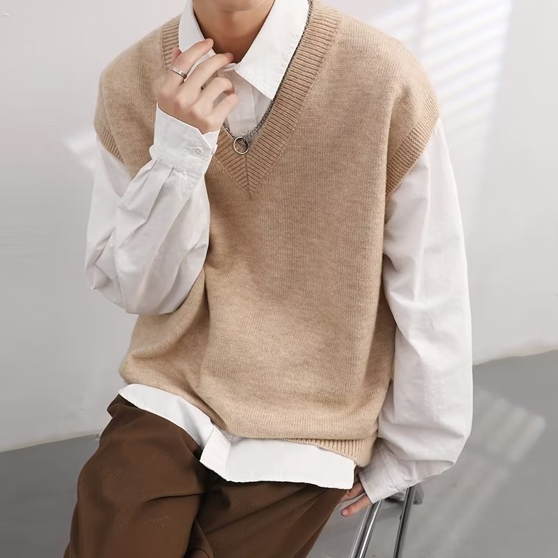 Men's V-neck Vest Trendy Look