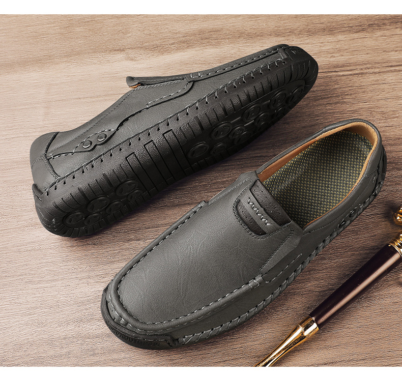 Zapatos de cuero hechos a mano para hombre en tallas grandes - Imagen 5