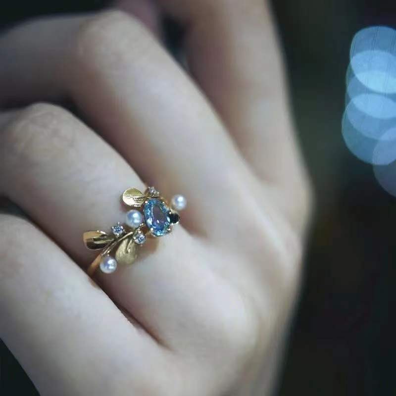 S925 Silver Blue Treasure Ring Image 1