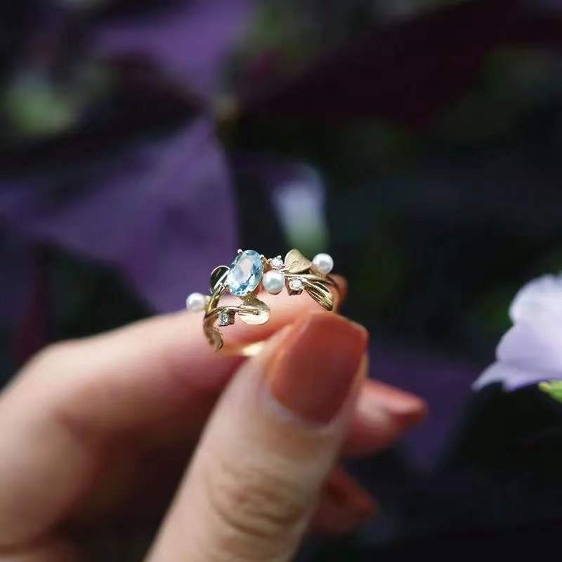 S925 Silver Blue Treasure Ring Image 3
