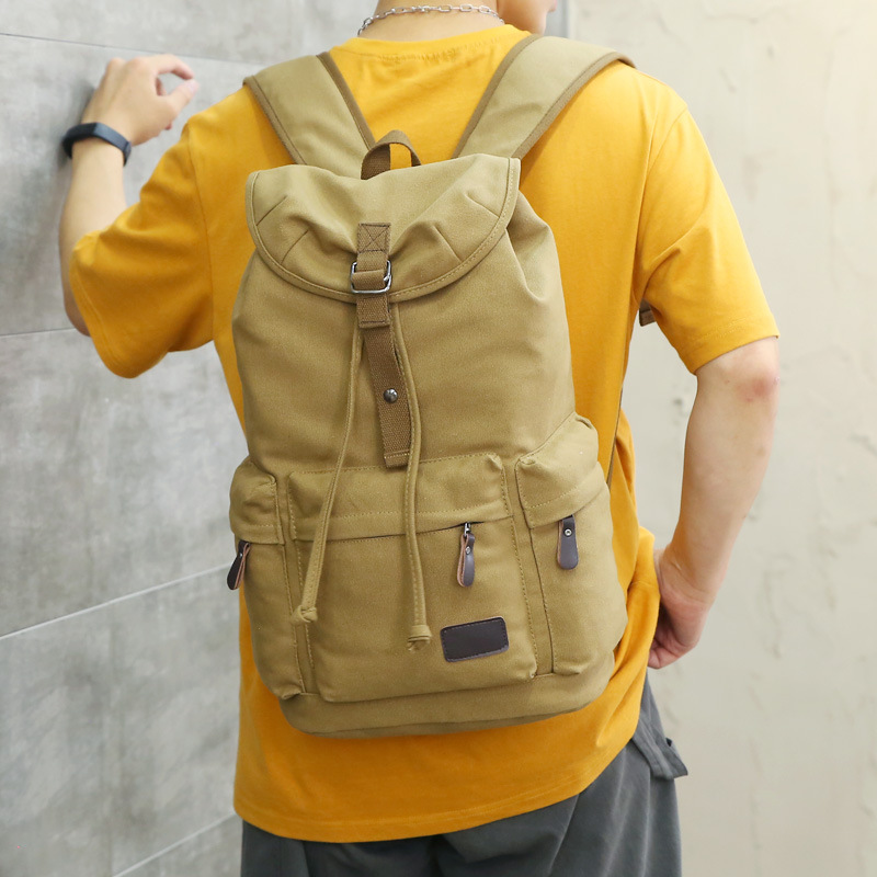 Trend Canvas Retro Backpack Grey