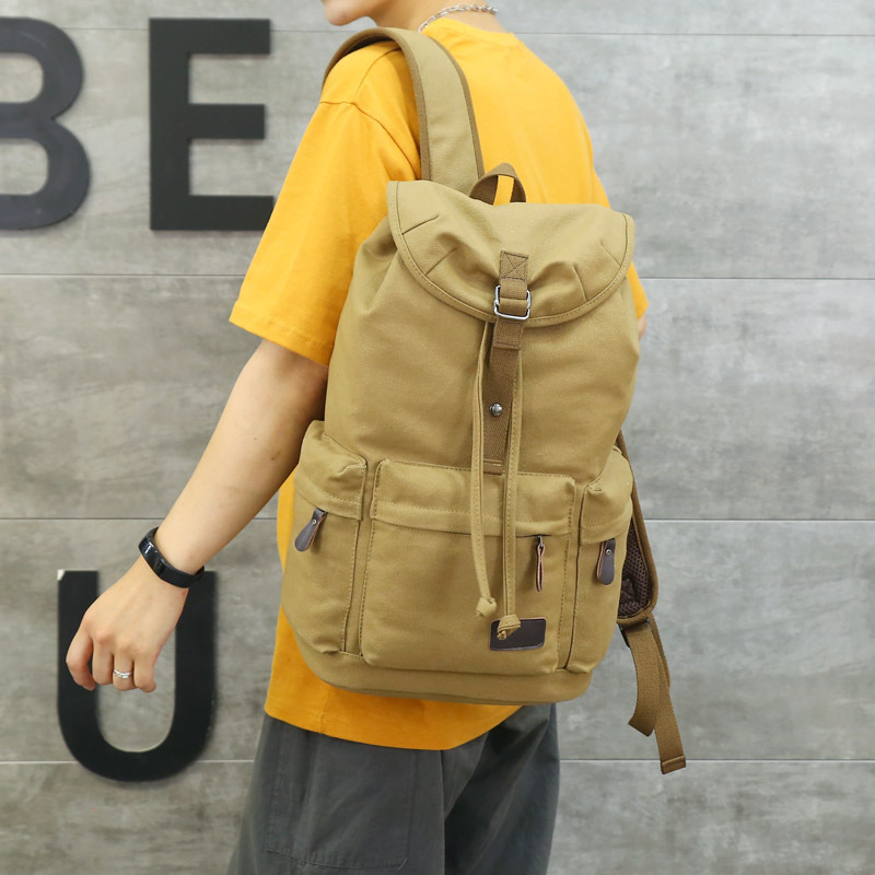 Trend Canvas Retro Backpack Black