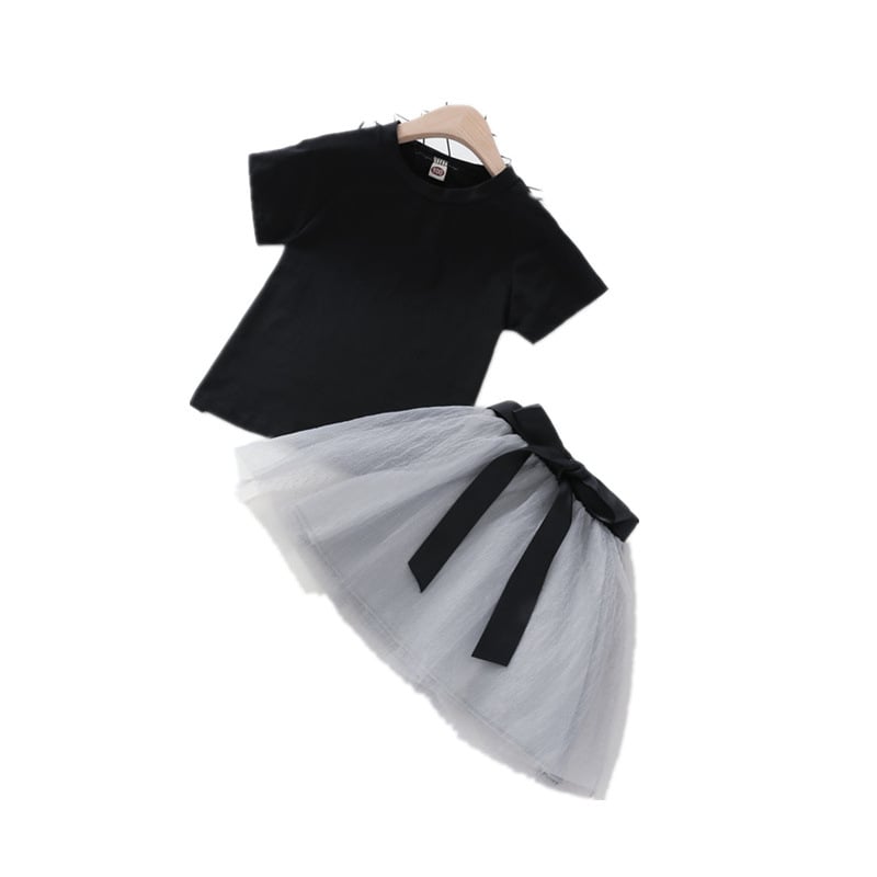 Children's T-shirt and Skirt Two-Piece Suit