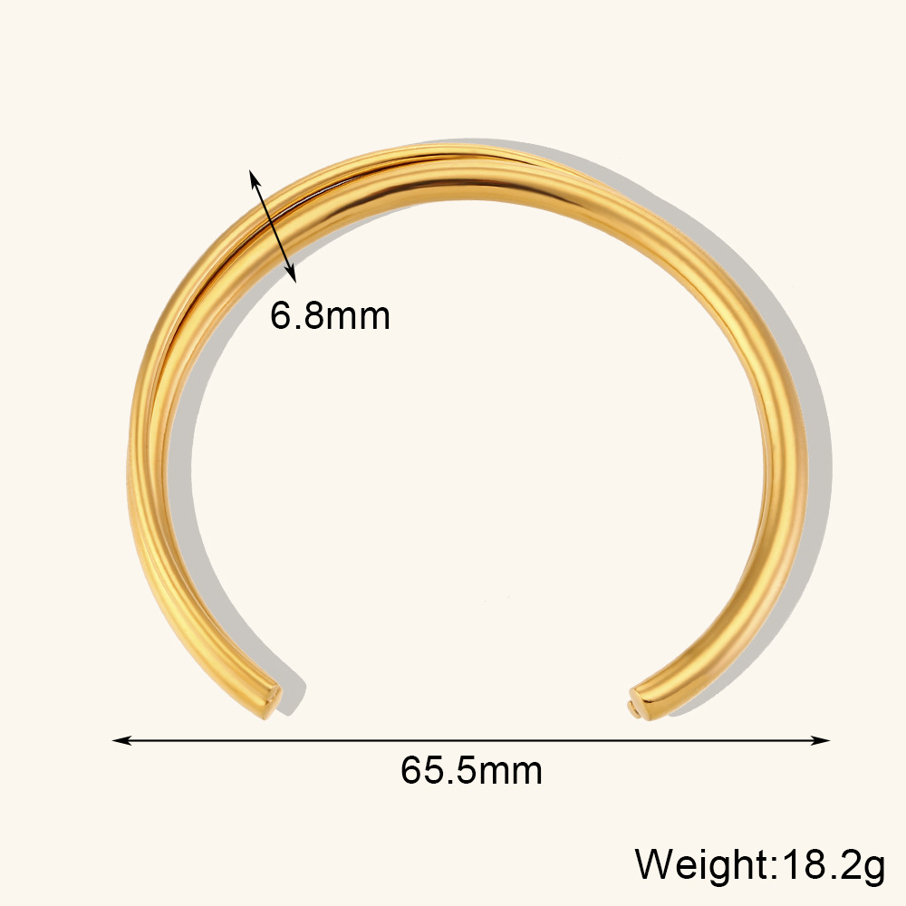 Stainless Steel 18K Gold Plated Double Cross Bracelet 5