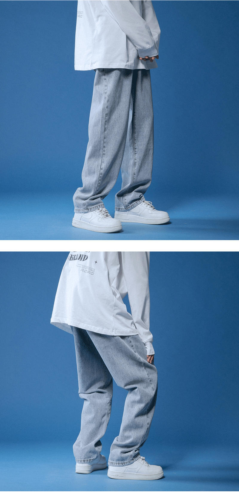 Men's Straight Leg Loose Jeans 2