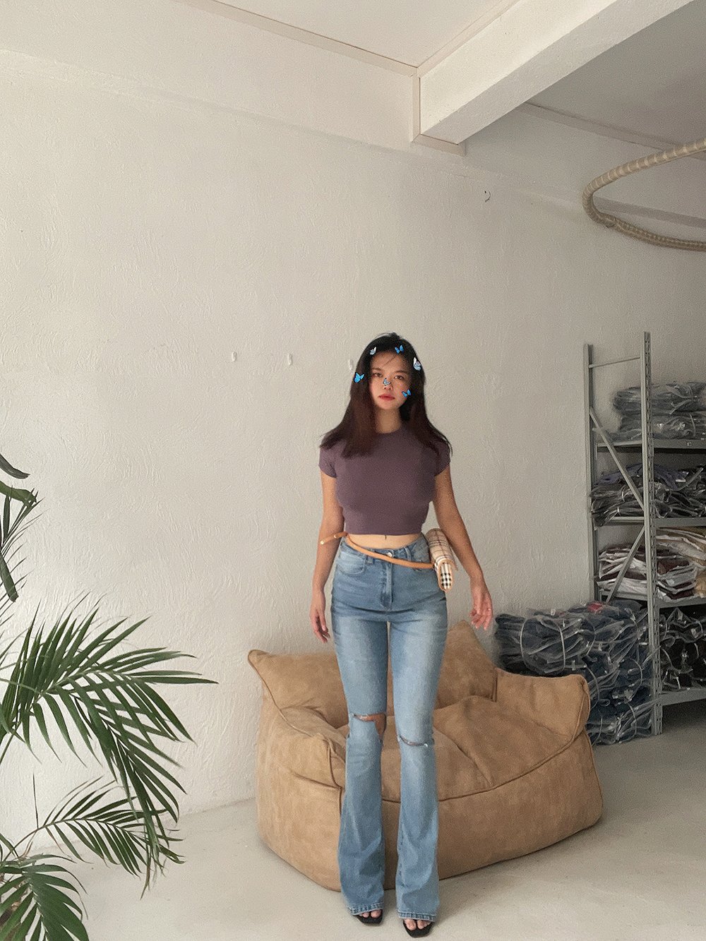 Irregular Hole Super High-rise Jeans 12