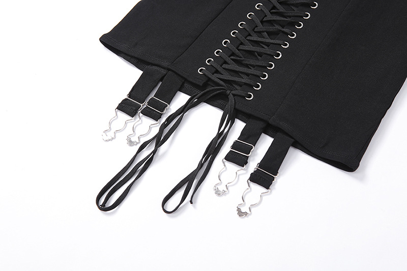 Women's Ripped Cool Lace-up Waist Sheath Skirt 5