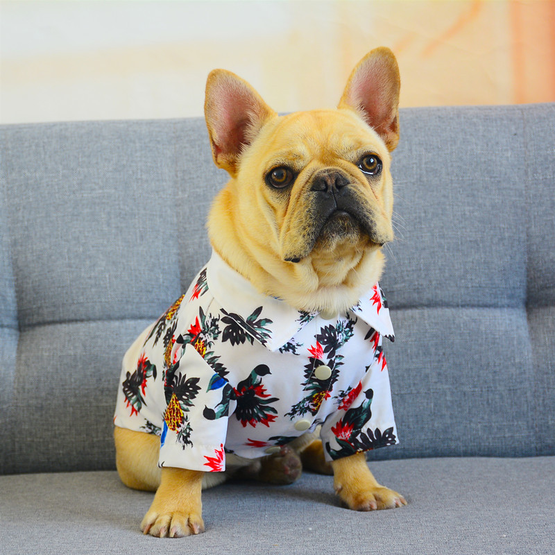 Lightweight printed pet shirt in pastel colors, perfect for spring and summer