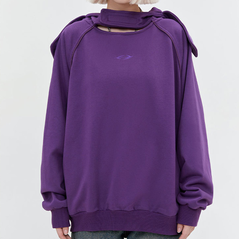 Street Design Hooded Sweater Gray