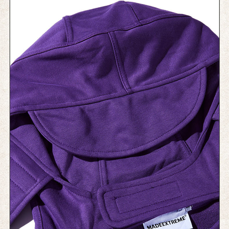 Street Design Hooded Sweater Purple