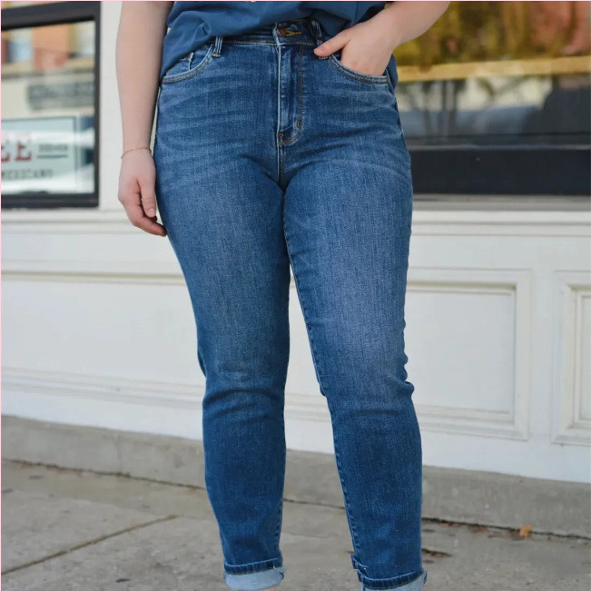 High Grinding Elastic Plus Size Women's Jeans 6
