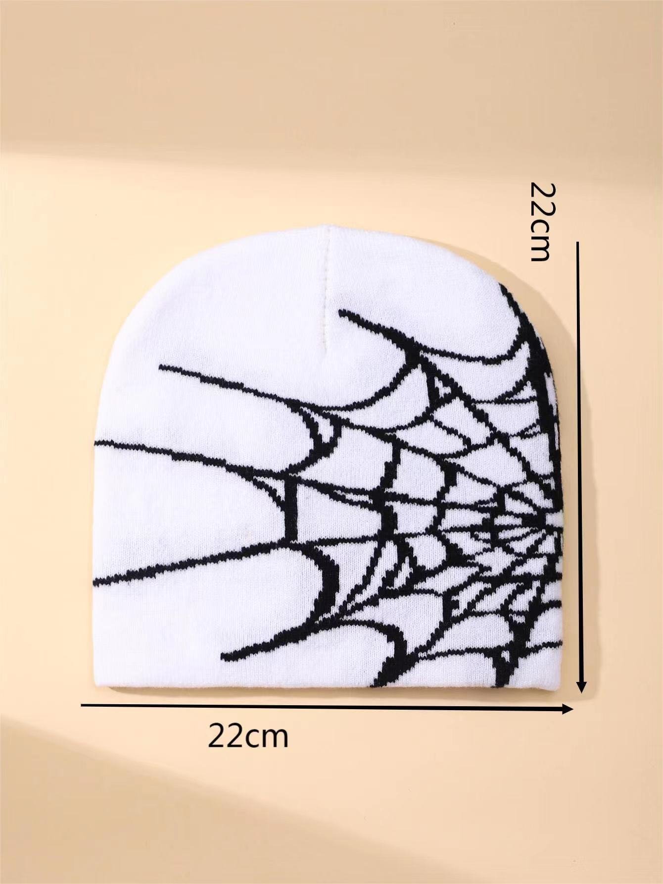 Spider Web Jacquard Knitted Hat - Image 5