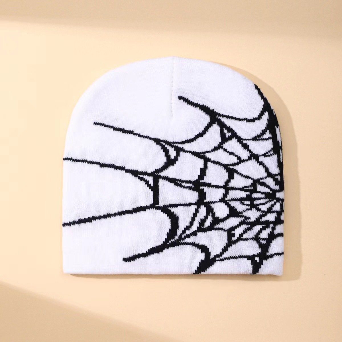 Spider Web Jacquard Knitted Hat - Image 6
