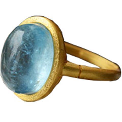Aquamarine Gold Plated Ring 5