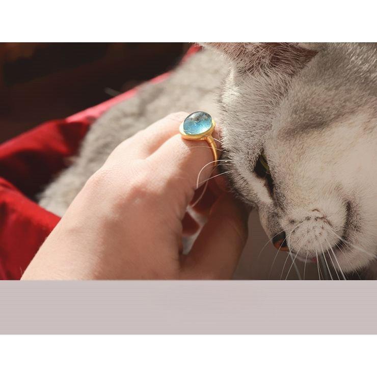 Natural Aquamarine Gold Plated Ring 4
