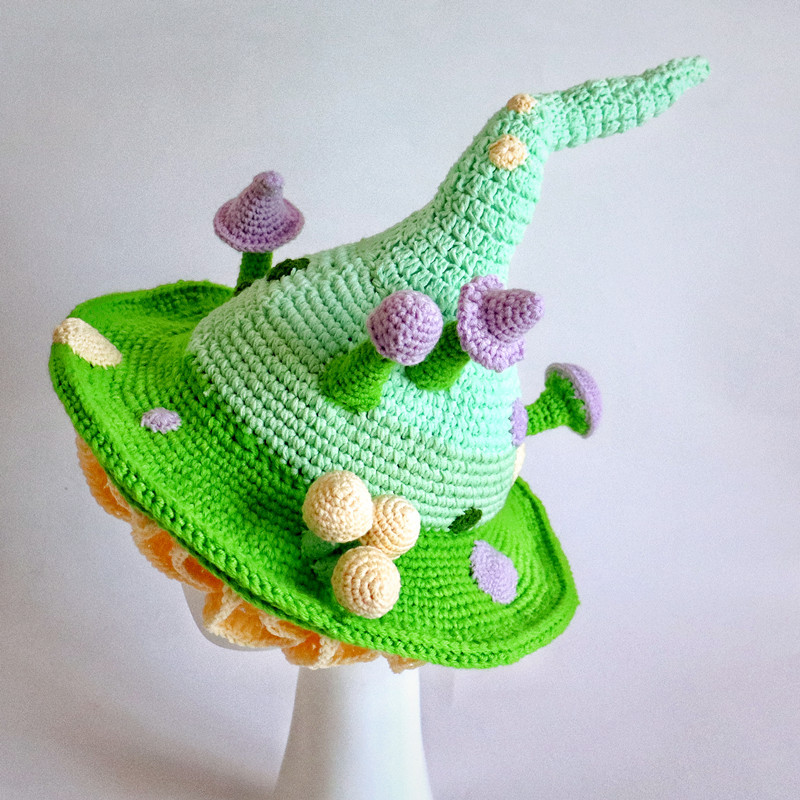 Creative Knitted Wool Big Brim Hat - Image 1
