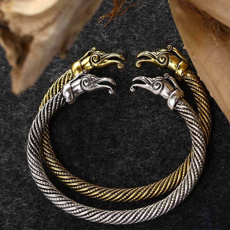 Animal Head Vintage Steel Wire Twisted Adjustable Bracelet Image 3