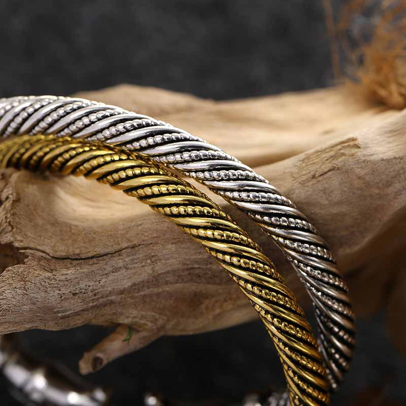 Animal Head Vintage Steel Wire Twisted Adjustable Bracelet Image 7