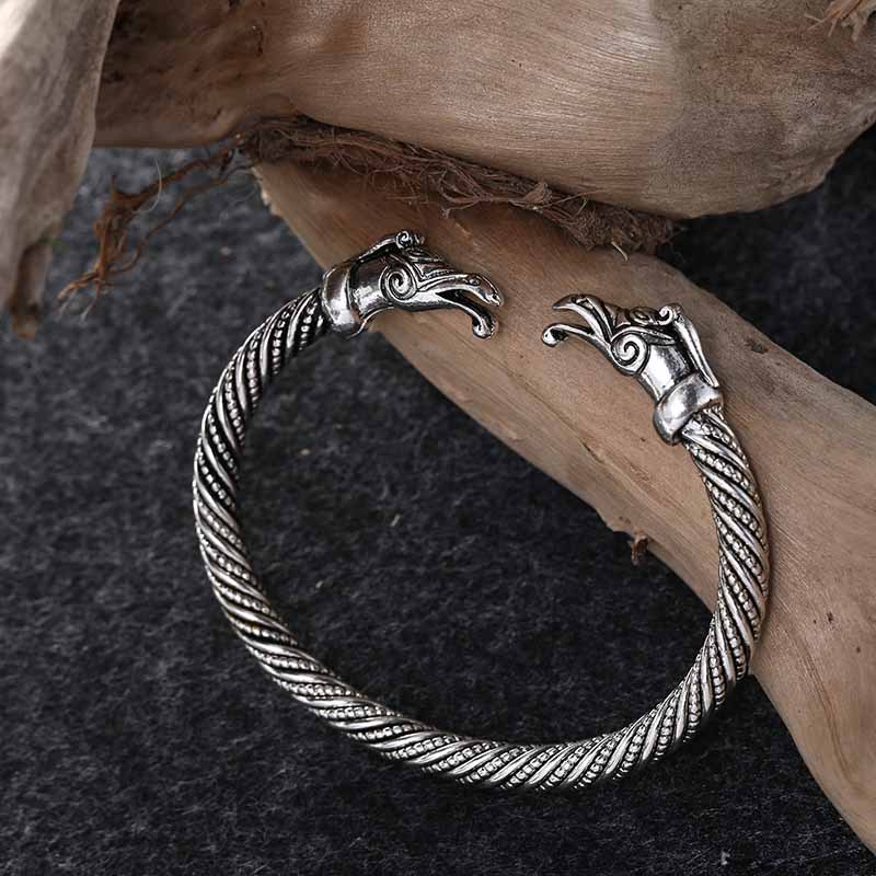 Animal Head Vintage Steel Wire Twisted Adjustable Bracelet Image 5