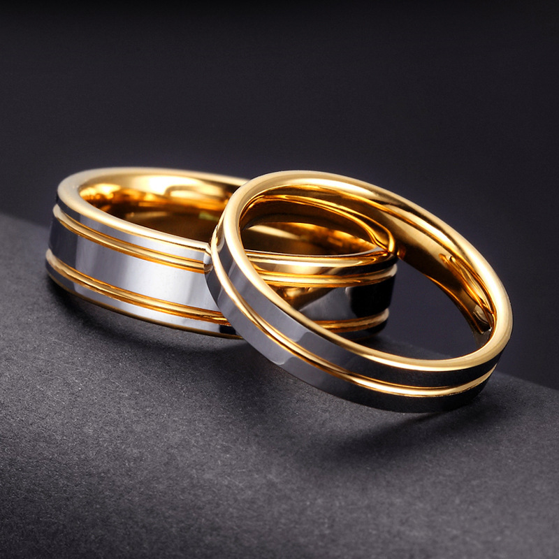 Tungsten Gold Ring Pair 5