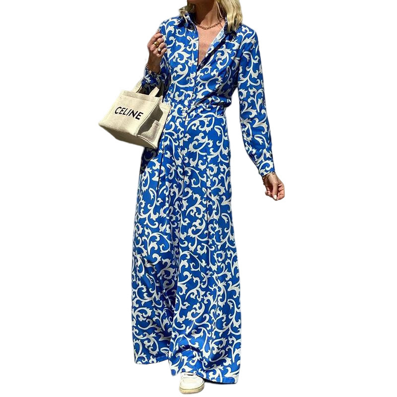 Women's Long-sleeved Lapel Dress Image 7