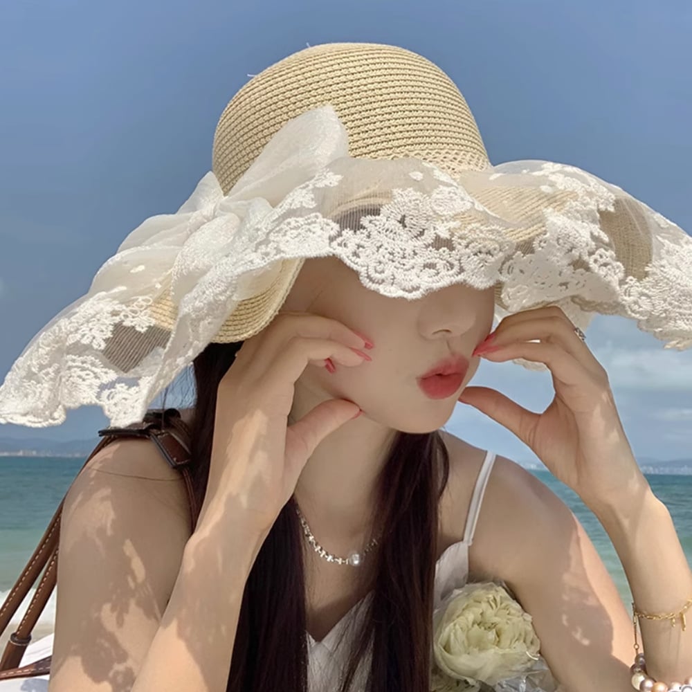 Women's Summer Bowknot Sun Hat - Image 3
